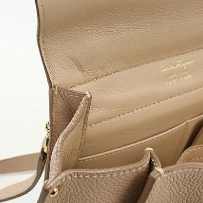 Used Ferragamo Handbag Ladies Brand FERRAGAMO Gancini 2WAY Handbag 21 F628 Beige Bag USDFR104459011
