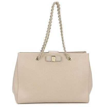 二手 Ferragamo 手提包女士品牌 FERRAGAMO 玫瑰丝带链 21 F561 米色包 USDFR105050011