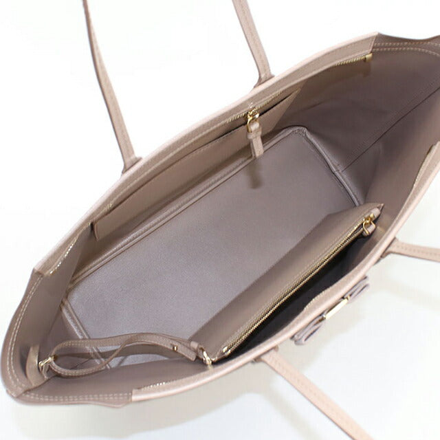 Used Ferragamo tote bag ladies brand FERRAGAMO rose ribbon 21-H989 beige bag USDFR105927011