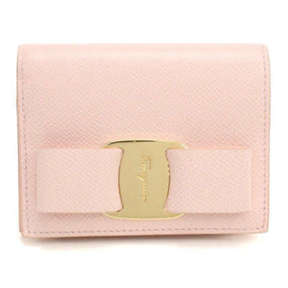 Used Ferragamo Bifold Wallet Ladies Brand FERRAGAMO Vara Ribbon 22 D515 Pink Wallet USDFR105998011