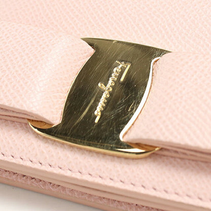 Used Ferragamo Bifold Wallet Ladies Brand FERRAGAMO Vara Ribbon 22 D515 Pink Wallet USDFR105998011