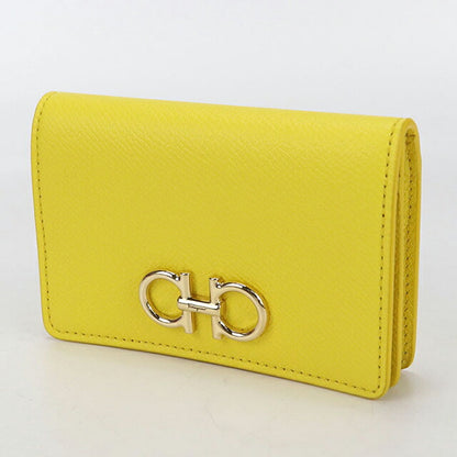 Used Ferragamo business card holder ladies brand FERRAGAMO Gancini 22 0371 yellow accessory USDFR106409011