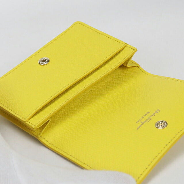 Used Ferragamo business card holder ladies brand FERRAGAMO Gancini 22 0371 yellow accessory USDFR106409011