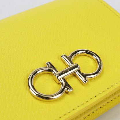 Used Ferragamo business card holder ladies brand FERRAGAMO Gancini 22 0371 yellow accessory USDFR106409011