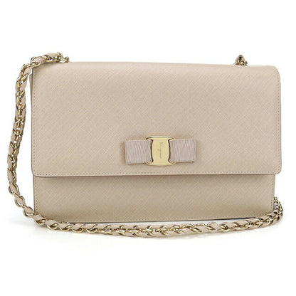 二手 Ferragamo 斜挎单肩包 女士品牌 FERRAGAMO Chain 21 E480 米色包 USDFR106550011