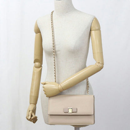 二手 Ferragamo 斜挎单肩包 女士品牌 FERRAGAMO Chain 21 E480 米色包 USDFR106550011