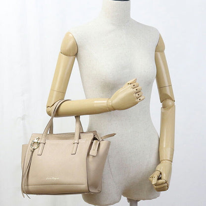 Used Ferragamo tote bag ladies brand FERRAGAMO Gancini 2WAY 21 F478 beige bag USDFR107342011