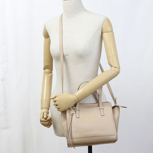 Used Ferragamo tote bag ladies brand FERRAGAMO Gancini 2WAY 21 F478 beige bag USDFR107342011