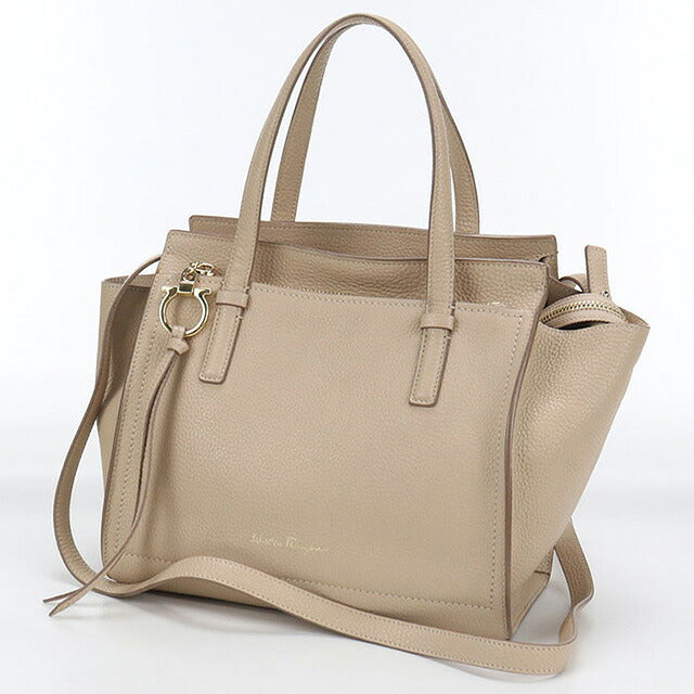 Used Ferragamo tote bag ladies brand FERRAGAMO Gancini 2WAY 21 F478 beige bag USDFR107342011