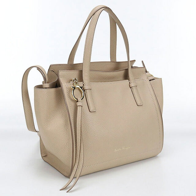 Used Ferragamo tote bag ladies brand FERRAGAMO Gancini 2WAY 21 F478 beige bag USDFR107342011