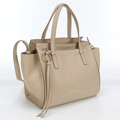 Used Ferragamo tote bag ladies brand FERRAGAMO Gancini 2WAY 21 F478 beige bag USDFR107342011