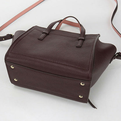 二手 Ferragamo 手提包 女士品牌 FERRAGAMO Gancini 2WAY 21 F478 酒红色包 USDFR107465011