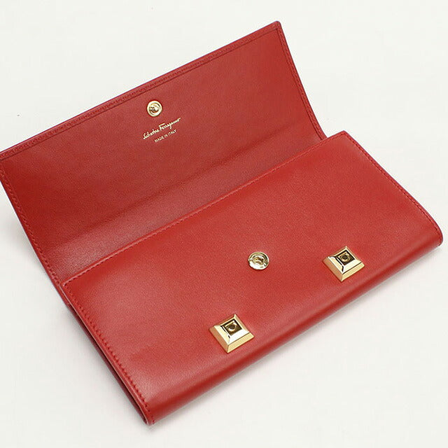 二手 Ferragamo 长钱包双折女士品牌 FERRAGAMO 22 D502 红色钱包 USDFR107476011