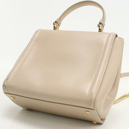 Used Ferragamo handbag ladies brand FERRAGAMO rose ribbon 2WAY 21 G646 beige bag USDFR107499011