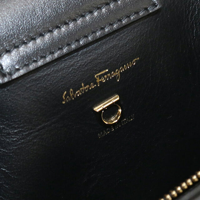中古 フェラガモ ハンドバッグ レディース ブランド FERRAGAMO ガンチーニ 21 1978 ブラック バッグ USDFR107680011