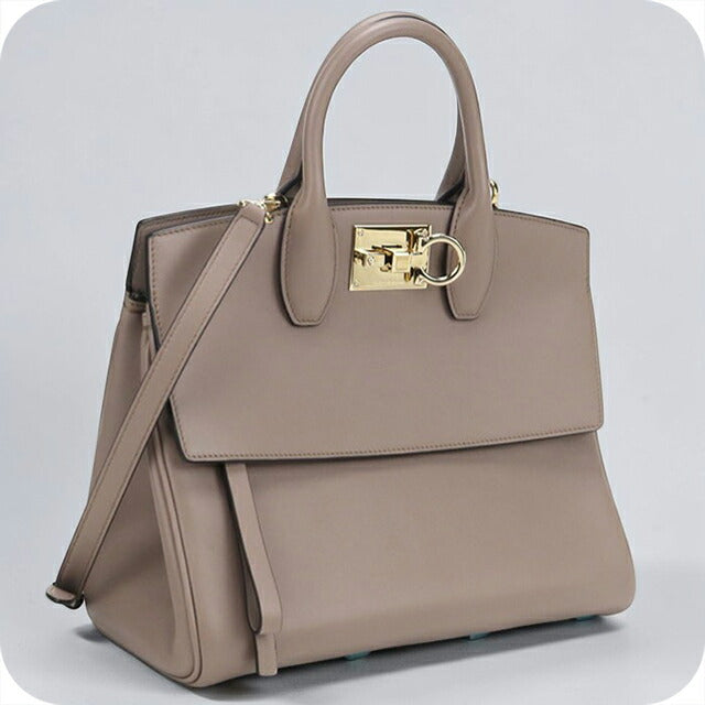中古 フェラガモ ハンドバッグ レディース ブランド FERRAGAMO ガンチーニ 2WAY 21 H159 ベージュ バッグ USDFR108016011