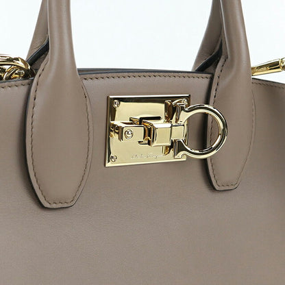 中古 フェラガモ ハンドバッグ レディース ブランド FERRAGAMO ガンチーニ 2WAY 21 H159 ベージュ バッグ USDFR108016011