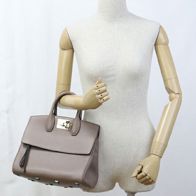 中古 フェラガモ ハンドバッグ レディース ブランド FERRAGAMO ガンチーニ 2WAY 21 H159 ベージュ バッグ USDFR108016011