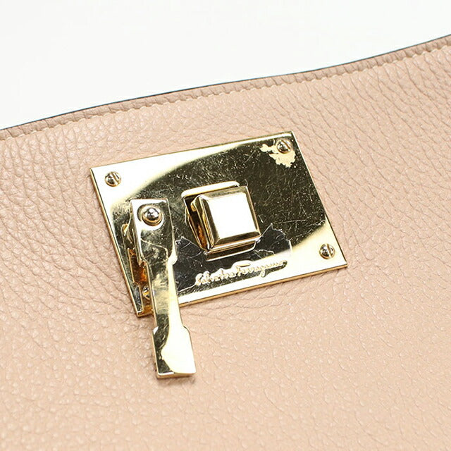 中古 フェラガモ ショルダーバッグ レディース ブランド FERRAGAMO ガンチーニ 21 2892 ベージュ バッグ USDFR108114011