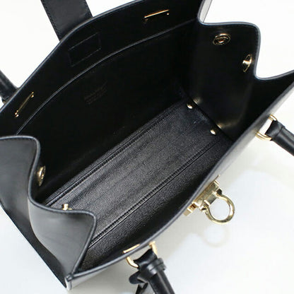 中古 フェラガモ トートバッグ レディース ブランド FERRAGAMO ガンチーニ 21 D658 ブラック バッグ USDFR108237011