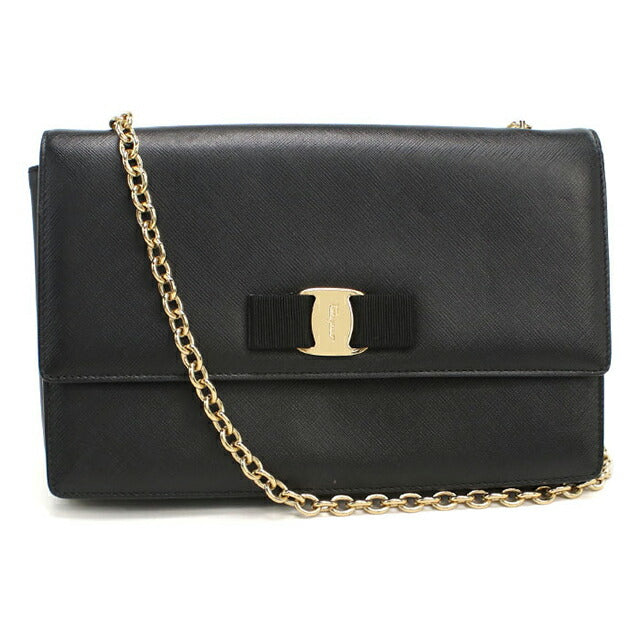 中古 フェラガモ ショルダーバッグ レディース ブランド FERRAGAMO チェーン 21 E480 ブラック バッグ USDFR108287011