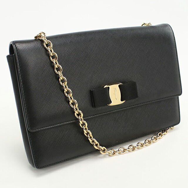 中古 フェラガモ ショルダーバッグ レディース ブランド FERRAGAMO チェーン 21 E480 ブラック バッグ USDFR108287011