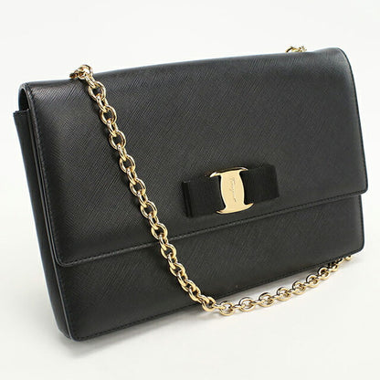 中古 フェラガモ ショルダーバッグ レディース ブランド FERRAGAMO チェーン 21 E480 ブラック バッグ USDFR108287011