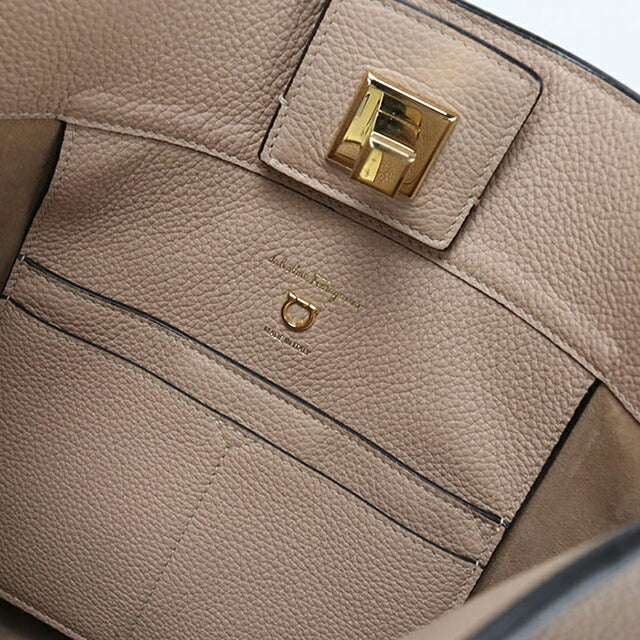 Used Ferragamo shoulder bag ladies brand FERRAGAMO Gancini 21 2892 Beige USDFR108427011