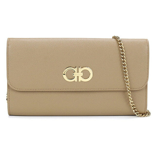 Used Ferragamo shoulder bag ladies brand FERRAGAMO chain bag 22 0379 beige USDFR108428011