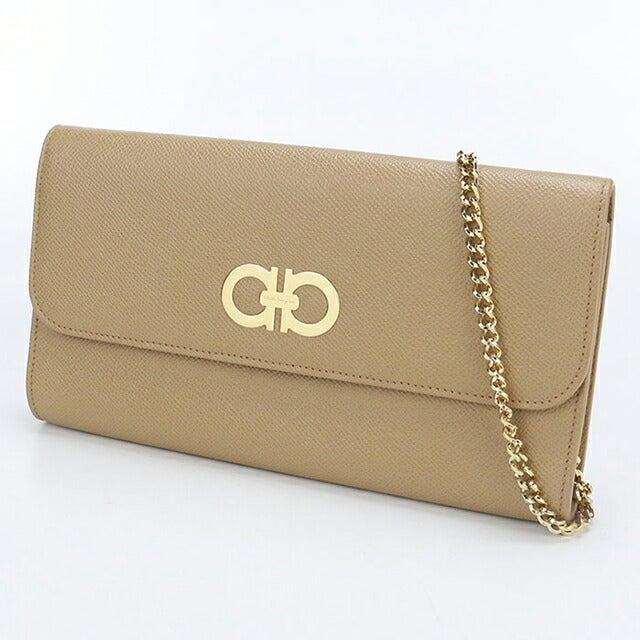 Used Ferragamo shoulder bag ladies brand FERRAGAMO chain bag 22 0379 beige USDFR108428011