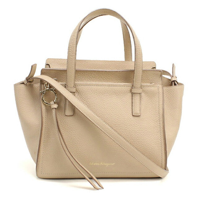 Used Ferragamo tote bag ladies brand FERRAGAMO Gancini 2WAY 21 F478 Beige USDFR109450011