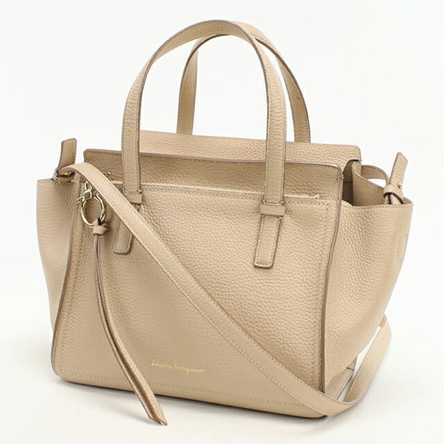 Used Ferragamo tote bag ladies brand FERRAGAMO Gancini 2WAY 21 F478 Beige USDFR109450011