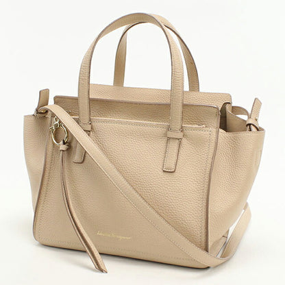 Used Ferragamo tote bag ladies brand FERRAGAMO Gancini 2WAY 21 F478 Beige USDFR109450011