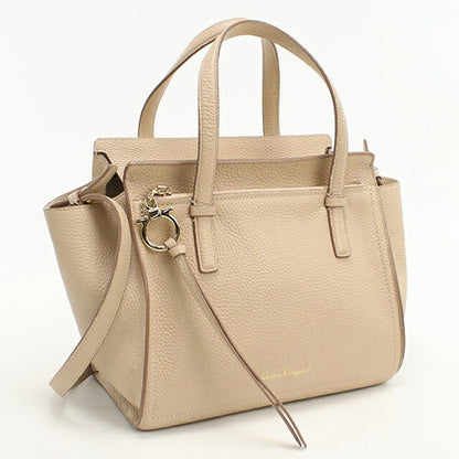 Used Ferragamo tote bag ladies brand FERRAGAMO Gancini 2WAY 21 F478 Beige USDFR109450011
