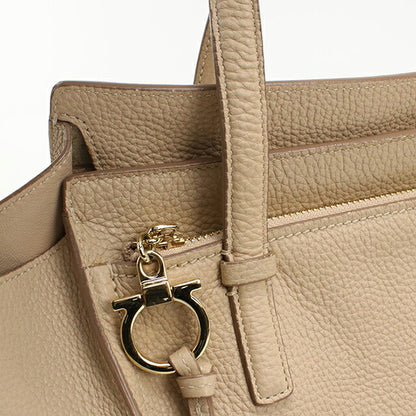 Used Ferragamo tote bag ladies brand FERRAGAMO Gancini 2WAY 21 F478 Beige USDFR109450011