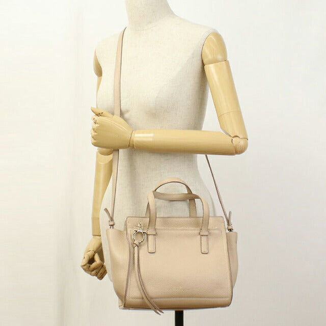 Used Ferragamo tote bag ladies brand FERRAGAMO Gancini 2WAY 21 F478 Beige USDFR109450011