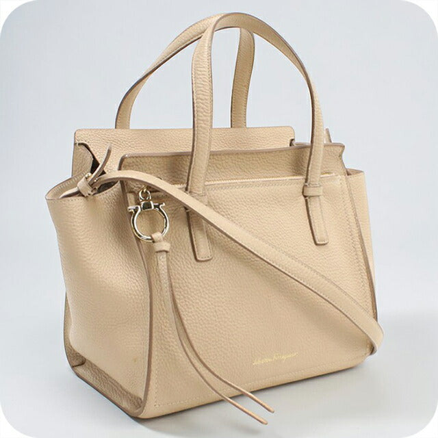 Used Ferragamo tote bag ladies brand FERRAGAMO Gancini 2WAY 21 F478 Beige USDFR109450011