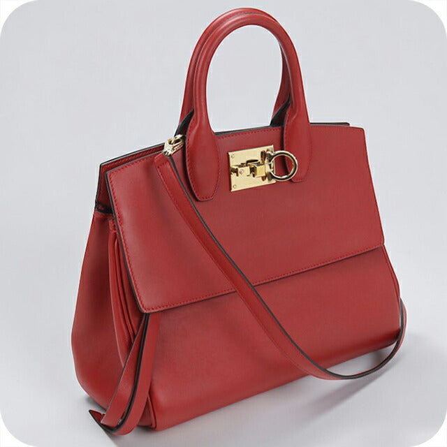 Used Ferragamo tote bag ladies brand FERRAGAMO Gancini 2WAY 21 H159 red USDFR109552011