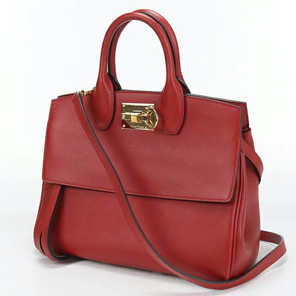 Used Ferragamo tote bag ladies brand FERRAGAMO Gancini 2WAY 21 H159 red USDFR109552011