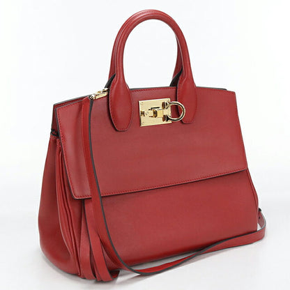 Used Ferragamo tote bag ladies brand FERRAGAMO Gancini 2WAY 21 H159 red USDFR109552011