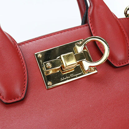 Used Ferragamo tote bag ladies brand FERRAGAMO Gancini 2WAY 21 H159 red USDFR109552011