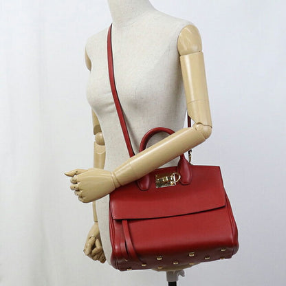 Used Ferragamo tote bag ladies brand FERRAGAMO Gancini 2WAY 21 H159 red USDFR109552011
