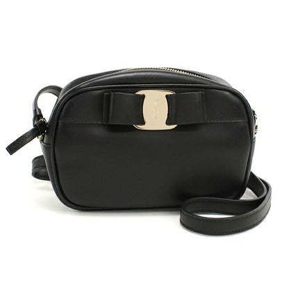 中古 フェラガモ 斜め掛け ショルダーバッグ レディース ブランド FERRAGAMO ヴァラリボン  21 H498 ブラック USDFR109868011