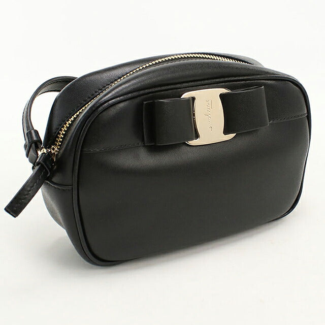中古 フェラガモ 斜め掛け ショルダーバッグ レディース ブランド FERRAGAMO ヴァラリボン  21 H498 ブラック USDFR109868011