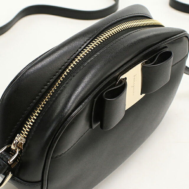 中古 フェラガモ 斜め掛け ショルダーバッグ レディース ブランド FERRAGAMO ヴァラリボン  21 H498 ブラック USDFR109868011