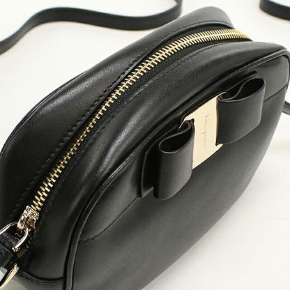 中古 フェラガモ 斜め掛け ショルダーバッグ レディース ブランド FERRAGAMO ヴァラリボン  21 H498 ブラック USDFR109868011
