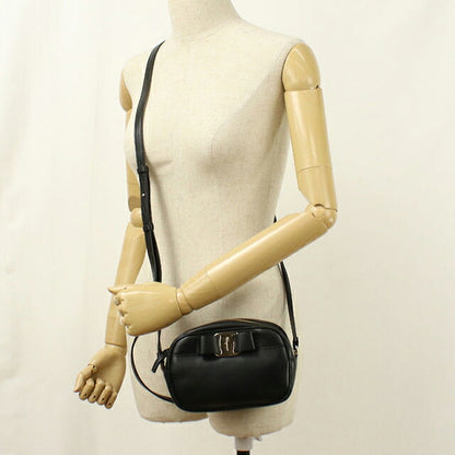 中古 フェラガモ 斜め掛け ショルダーバッグ レディース ブランド FERRAGAMO ヴァラリボン  21 H498 ブラック USDFR109868011