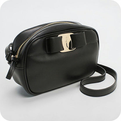 中古 フェラガモ 斜め掛け ショルダーバッグ レディース ブランド FERRAGAMO ヴァラリボン  21 H498 ブラック USDFR109868011