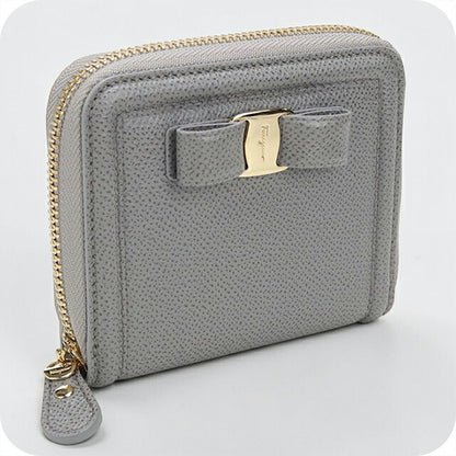 二手 Ferragamo 圆形拉链钱包 女士品牌 FERRAGAMO Vara 圆形拉链钱包 22 D156 灰色 USDFR110268011