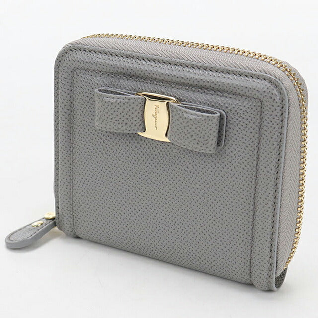 二手 Ferragamo 圆形拉链钱包 女士品牌 FERRAGAMO Vara 圆形拉链钱包 22 D156 灰色 USDFR110268011